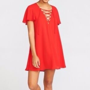 Show Me Your Mumu Dress Mini Kylie Lace Up Flutter Boho Babydoll Oversized‎